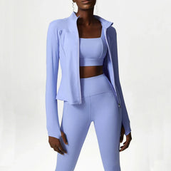 Women's Activewear Set with Top, Leggings and Jacket