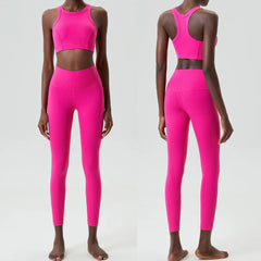 Women’s Fitness Set with Fitted Crop Top and Leggings
