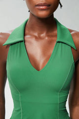 Polo Neck Fitness Top with Racerback Cut