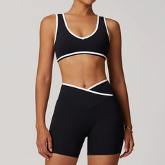 Fitness Set with Racerback Top and Shorts or Flared Trousers
