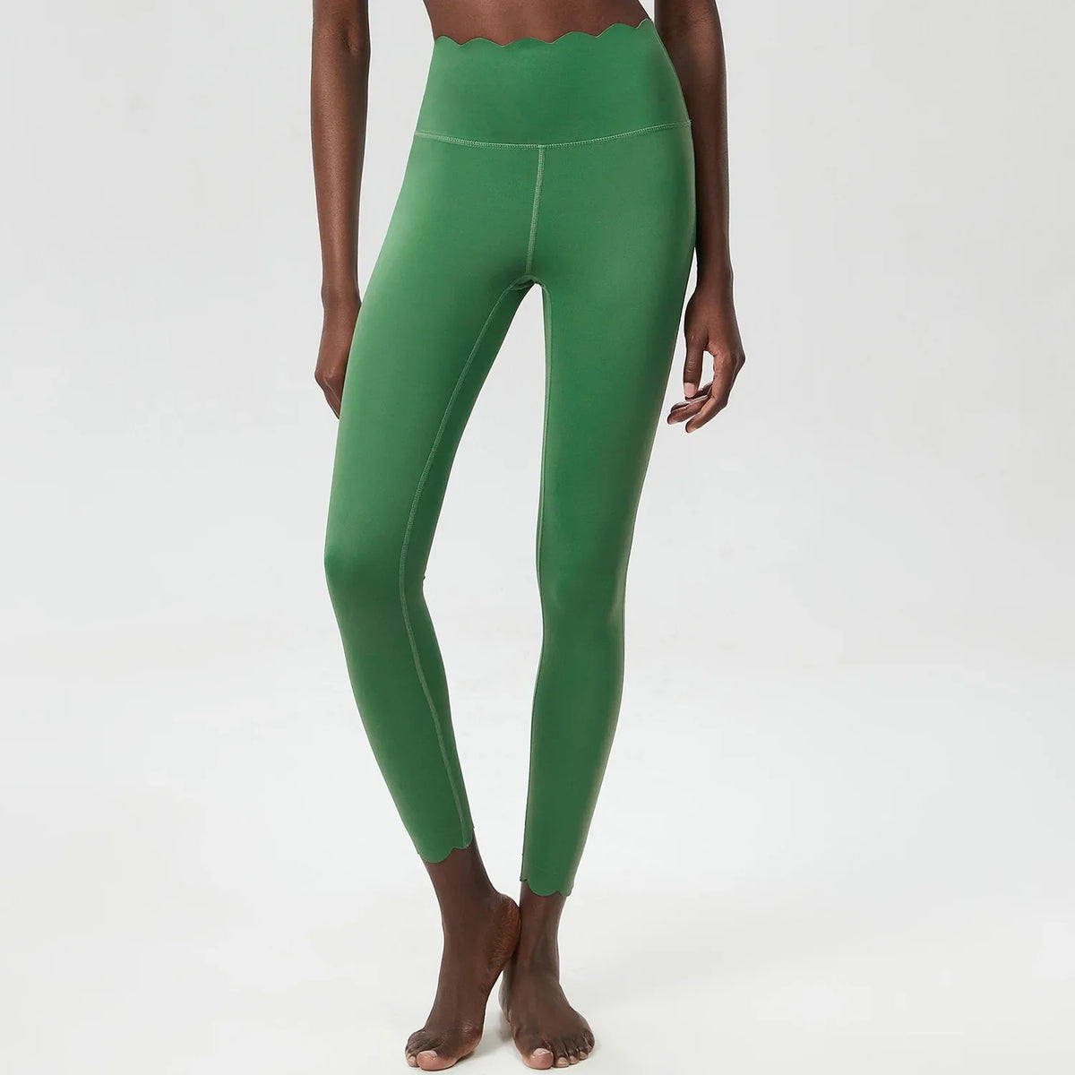 High-Waisted Fitness Leggings with Wavy Finish