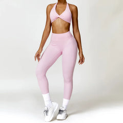 One-Shoulder Top and High-Waisted Shorts Fitness Set
