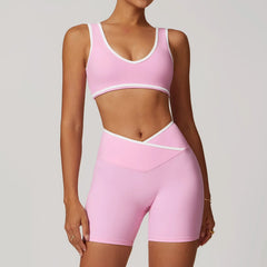 Fitness Set with Racerback Top and Shorts or Flared Trousers