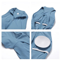 High-Neck Fitness Jumpsuit with Open Back