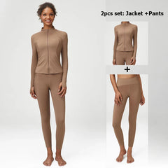 Women's Activewear Set with Top, Leggings and Jacket