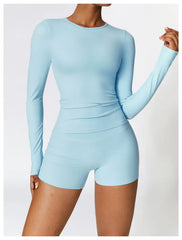 Long Sleeve High Stretch Cropped Fitness Top