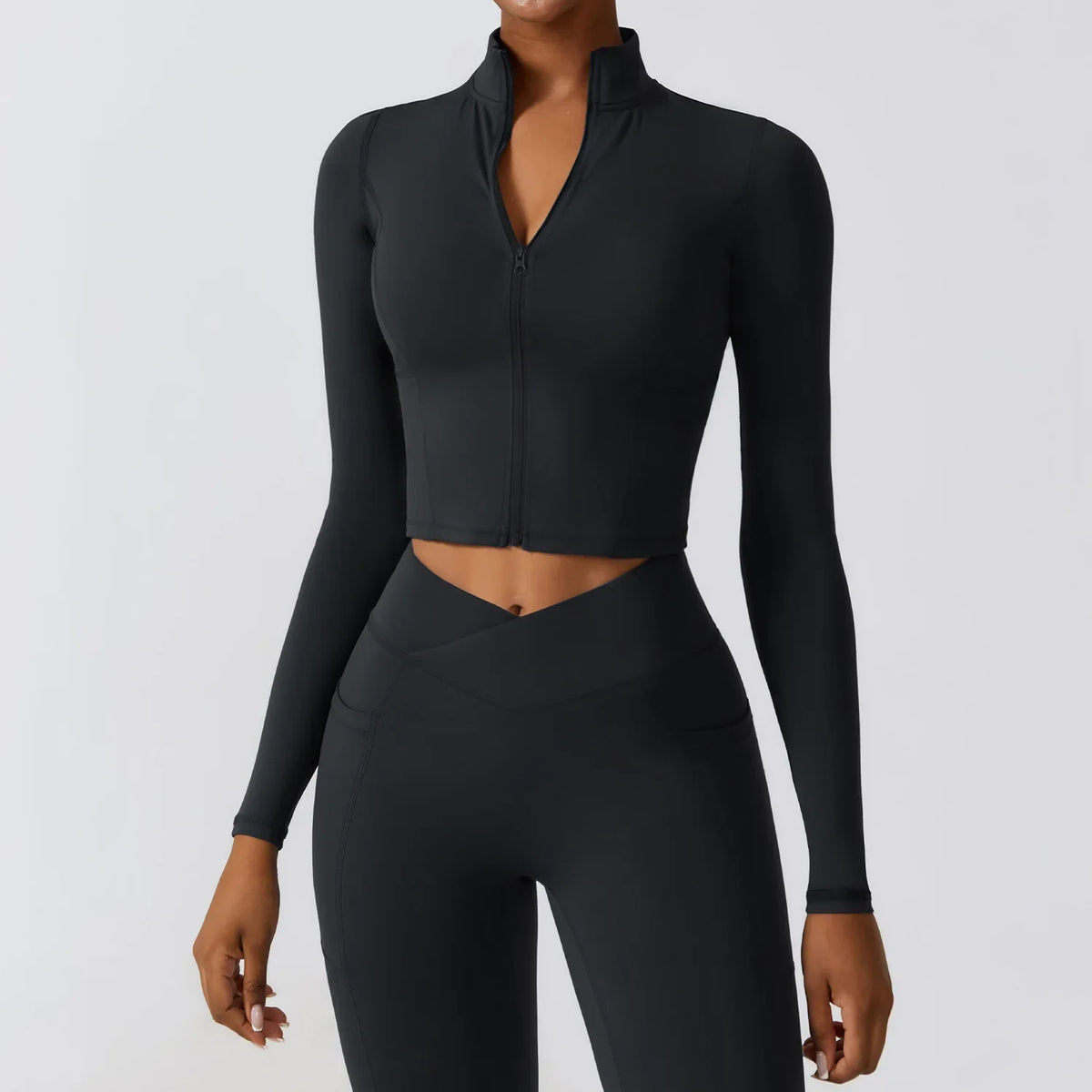 Fitness Set with Zip Jacket and Leggings