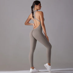 Long Strappy Jumpsuit with Cut-Out Back