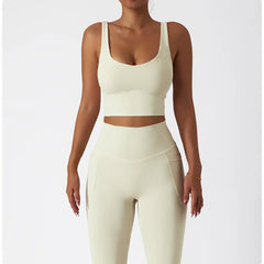 Fitness Set with Bustier Top and Shaping Shorts