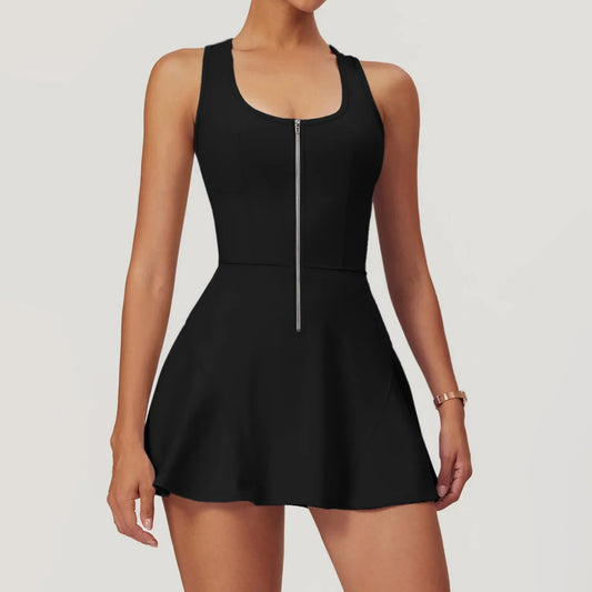 Sporty Dress with Pleated Skirt