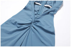 High-Neck Fitness Jumpsuit with Open Back