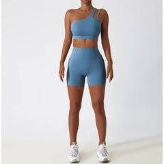 Fitness Set with Racerback Top and Shaping Shorts