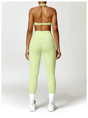 Twisted Front Halter Fitness Top