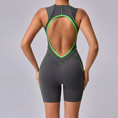 Women's Backless Jumpsuit with Defined Waist