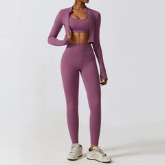 Fitness Set with Cut-Out Top and High-Waisted Leggings