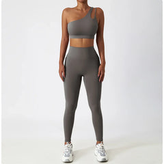 Fitness Set with Racerback Top and Shaping Shorts