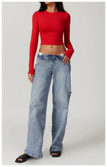 Long Sleeve Fitted Women's Top
