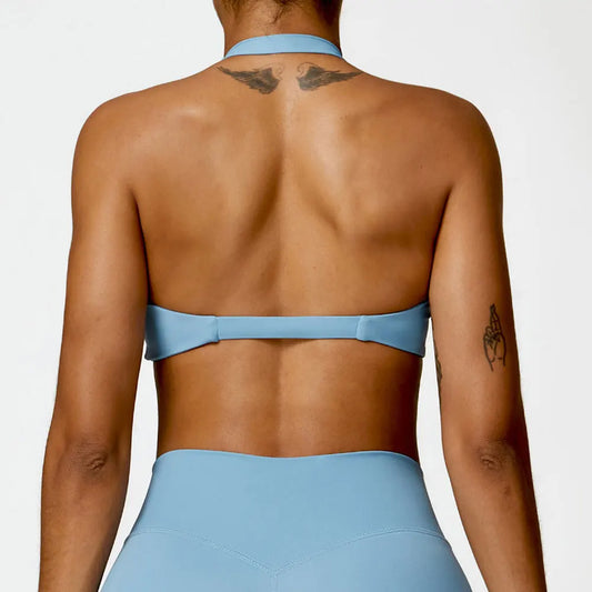 Twisted Front Halter Fitness Top