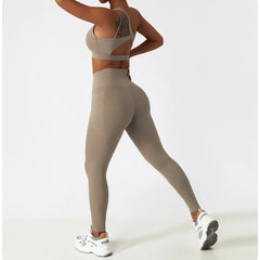 Fitness Set with Racerback Top and Shaping Shorts