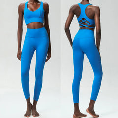 Fitness Set with Back-Cutout Top and Shaping Leggings