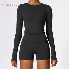 Long Sleeve High Stretch Cropped Fitness Top