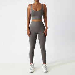 Fitness Set with Bustier Top and Shaping Shorts