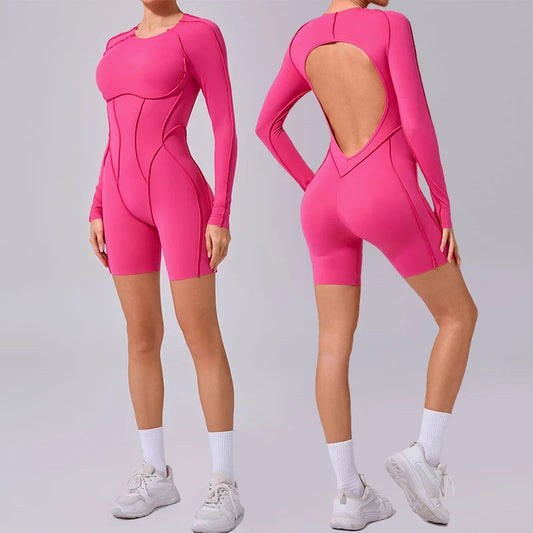 Sports Jumpsuit with Strategic Stitching