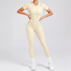 Sports Jumpsuit with Strategic Stitching