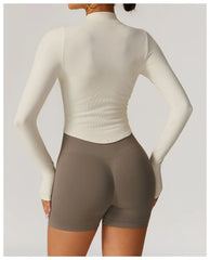 Fitness Top with Zip Front and Long Sleeves