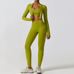Fitness Set with Cut-Out Top and High-Waisted Leggings