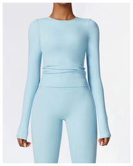 Long Sleeve High Stretch Cropped Fitness Top