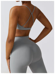 Fitness Set with Cut-Out Top and High-Waisted Leggings