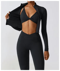 Fitness Set with Zip Jacket and Leggings