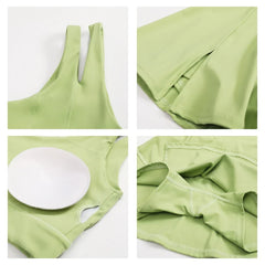 One-Shoulder Fitness Set with Skort