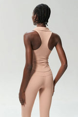 Polo Neck Fitness Top with Racerback Cut