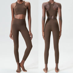 Women’s Fitness Set with Fitted Crop Top and Leggings