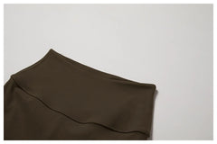High-Waisted Flared Fitness Trousers with Strategic Cut-Out