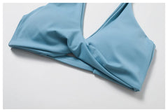 Twisted Front Halter Fitness Top