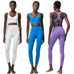 Fitness Set with Back-Cutout Top and Shaping Leggings