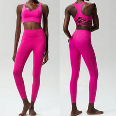 Fitness Set with Back-Cutout Top and Shaping Leggings