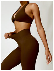 One-Shoulder Top and High-Waisted Shorts Fitness Set
