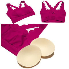 Wavy Trim Fitness Top with Cross Back Straps