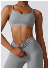 Fitness Set with Cut-Out Top and High-Waisted Leggings