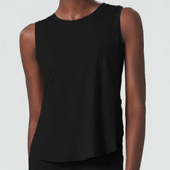 Fitness Tank Top with Round Neck and Straight Cut