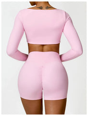 Fitness Set with Long Sleeve Top and Leggings