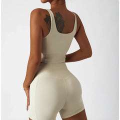 Wide Strap Square Neck Fitness Top