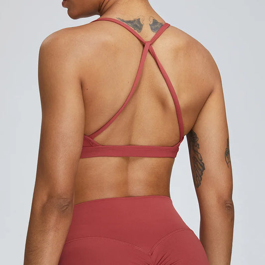 Fitness Top with Thin Straps and V-Neck