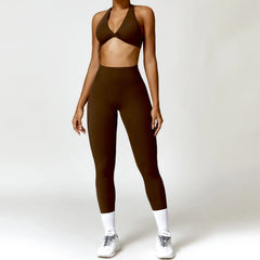 One-Shoulder Top and High-Waisted Shorts Fitness Set