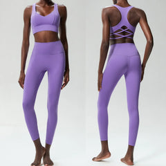 Fitness Set with Back-Cutout Top and Shaping Leggings
