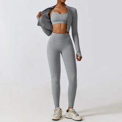 Fitness Set with Cut-Out Top and High-Waisted Leggings